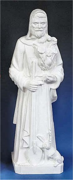 Patron Saint Fiacre White Garden Religious Statue